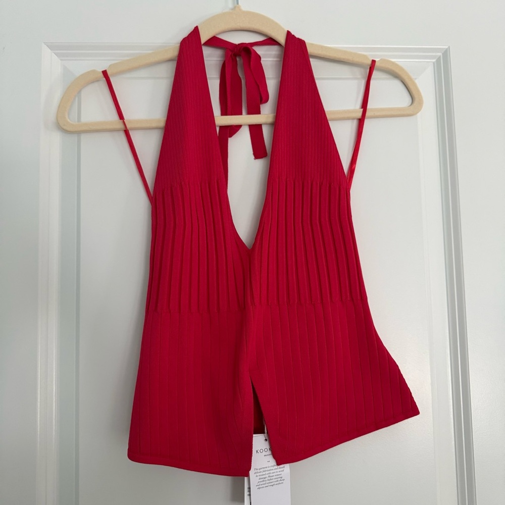 Red Halter Neck Top